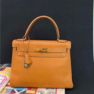 Hermes Kelly 28 Retourne Naturel Sable Ardennes Gold bag